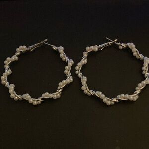 *BOGO Free* Pearl wreath hoop earrings